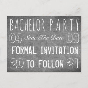 Carte Postale Faire-part Bachelor Party Enregistrer la date style tableau d