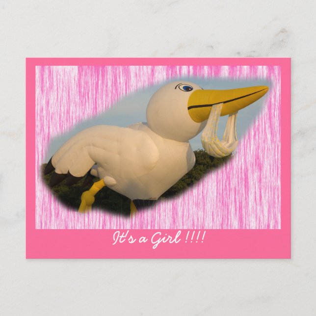Carte Postale Faire-part Ballon c'est une fille ! ! ! ! (Devant)