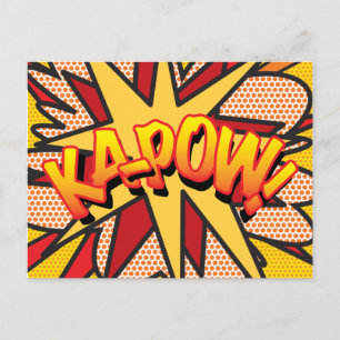 Carte Postale Faire-part Bande dessinée Pop Art KA-POW