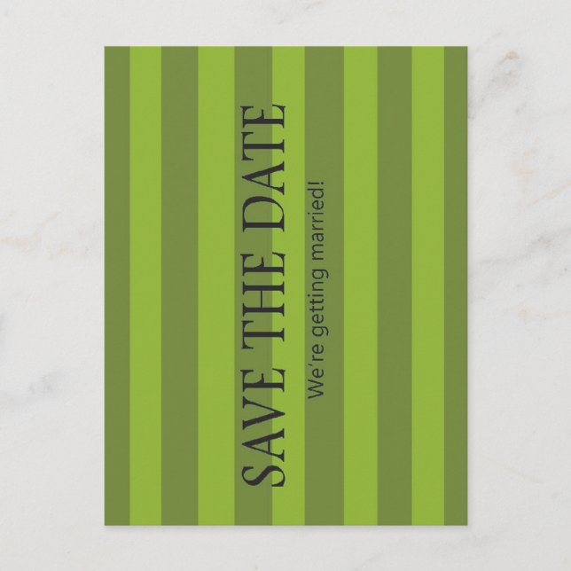 Carte Postale Faire-part Bandes vertes (Devant)