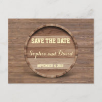 Baril de bois rustique Mariage Épargnez la date