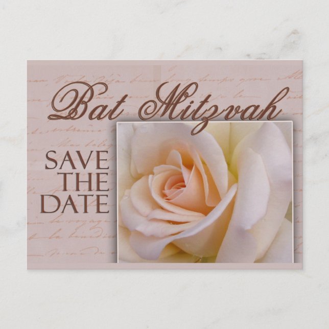 Carte Postale Faire-part Bat mitzvah Enregistrer La Date (Devant)