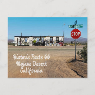Carte Postale Faire-part Bâtiment abandonné, Route 66, désert des Mojaves, 
