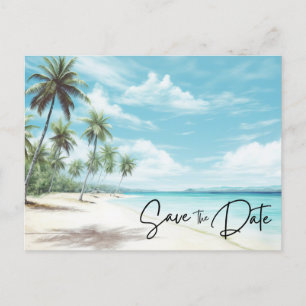 Carte Postale Faire-part Beach Destination Mariage Photo Enregistrer La Dat