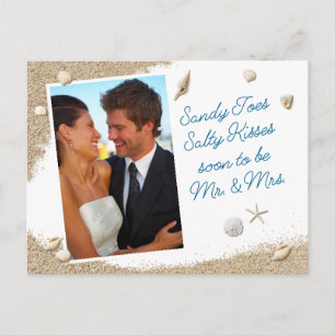 Carte Postale Faire-part Beach Sandy Toes Salty Kisses Photo Enregistrer la