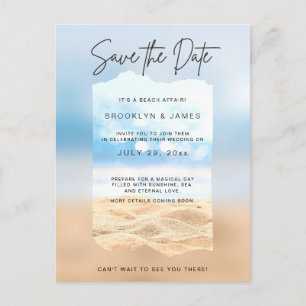 Carte Postale Faire-part Beach Save La Date C'Est Une Plage