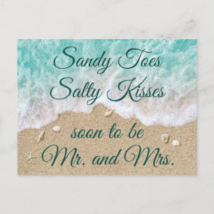 Carte Postale Faire-part Beach Waves Sandy Toes Salty Kisses Sauvez la date