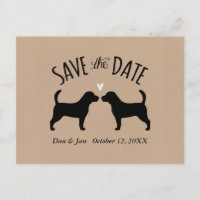 Beagle Silhouettes mariage Enregistrer la date