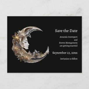 Carte Postale Faire-part Beau visage dans le Mariage de la Lune