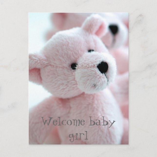Carte Postale Faire-part Bébé ours (Devant)
