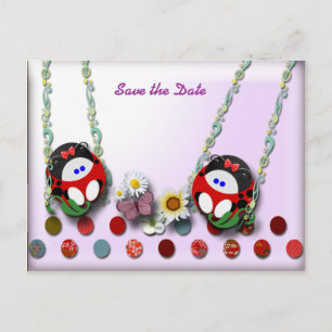 Carte Postale Faire-part Bébés de coccinelle