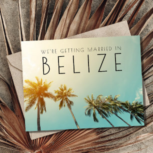 Carte Postale Faire-part Belize Beach Wedding Enregistrer la date