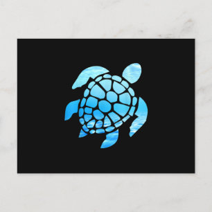 Carte Postale Faire-part Belle Silhouette De Tortue De Mer Vue Sous-Marine