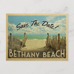 Carte Postale Faire-part Bethany Beach Enregistrez La Date Vintage Beach Na