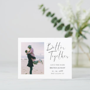 Carte Postale Faire-part Better Together Minimalist Photo Save the Date