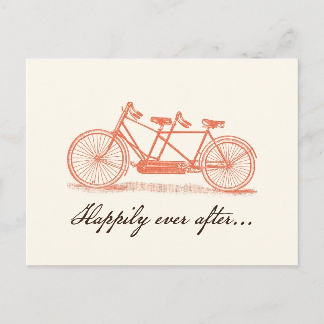 Carte Postale Faire-part Bicyclette construite pour deux enregistrer la dat (Devant)