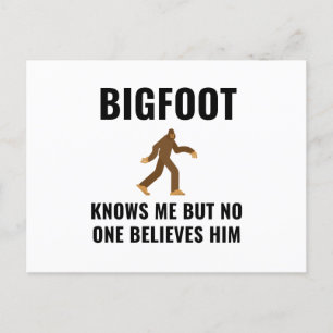 CARTE POSTALE FAIRE-PART BIGFOOT ME CONNAÎT