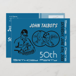 Carte Postale Faire-part Binoculaire Soccer 50e Anniversaire Enregistrer La