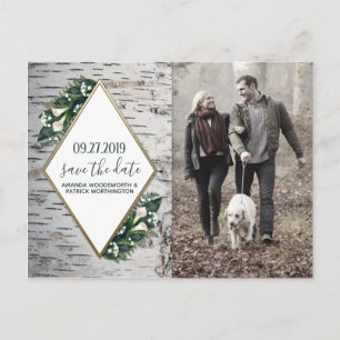 Carte Postale Faire-part Birch Tree Botanical Wedding Save the Date Cards