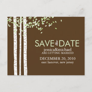 Carte Postale Faire-part Birch Trees Save the Date Mariage
