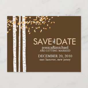 Carte Postale Faire-part Birch Trees Save the Date Mariage