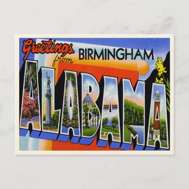 Carte Postale Faire-part Birmingham vintage Alabama (Devant)