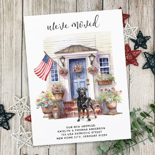 Carte Postale Faire-part Black Labrador Patriotic Personnalisé Chien Déména