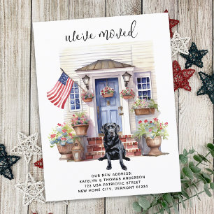 Carte Postale Faire-part Black Labrador Retriever Patriotic Chien Moving
