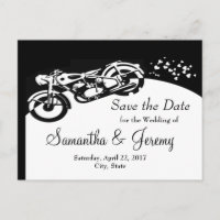 Black White Motorcycle Custom Wedding Date de sauv