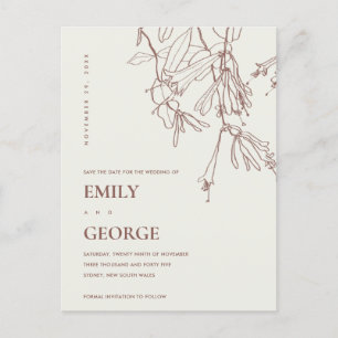 CARTE POSTALE FAIRE-PART BLANCHIR LA LIGNE BLANCHE DESSIN FLORAL ENREGISTRE