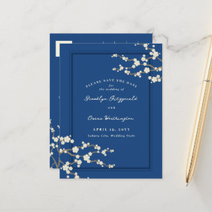 Carte Postale Faire-part Blancs fleurs de cerisier Sakura asiatique faire-p