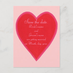 Carte Postale Faire-part Blended Red Heart, Wedding Enregistrer la date Car