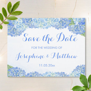 Carte Postale Faire-part Blue Hydrangea Enregistrer la date