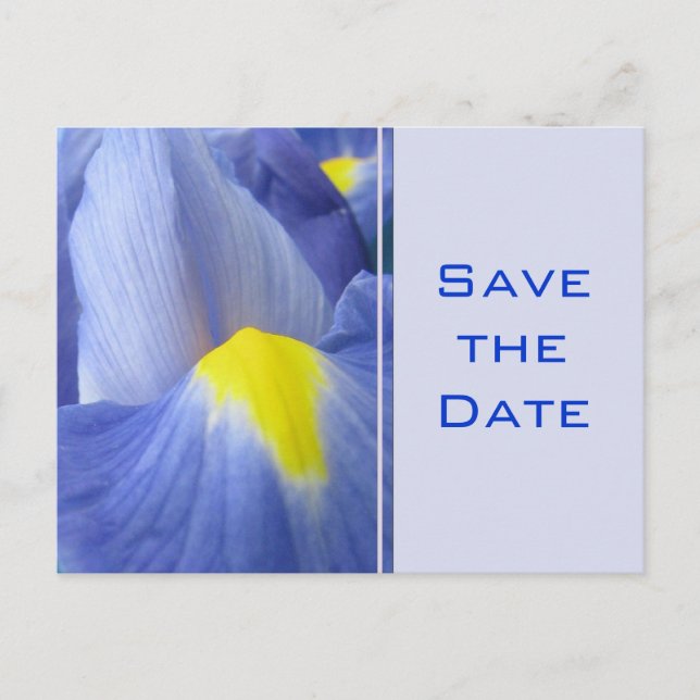 Carte Postale Faire-part Blue Iris Enregistrer la date annonce (Devant)