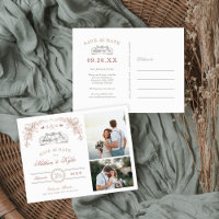 Blush and Taupe Bicycle 2 Photo Enregistrer la dat