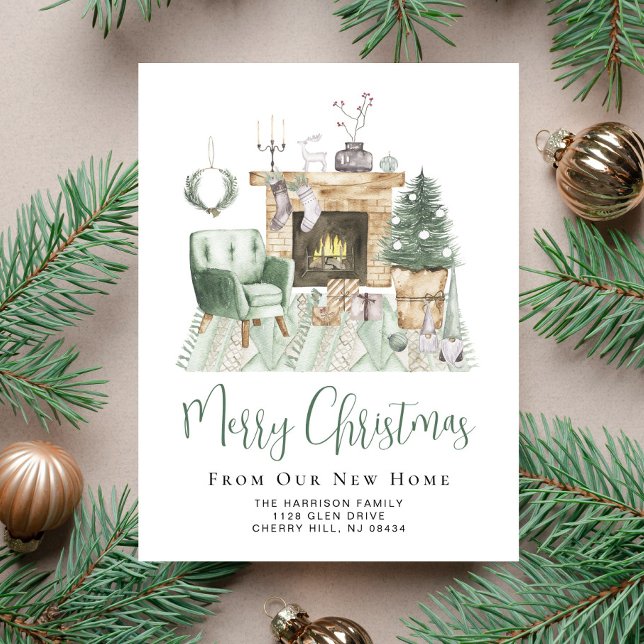 Carte Postale Faire-part Boho Joyeux Noël Nouvelle Maison Vacances Déménage (Créateur téléchargé)