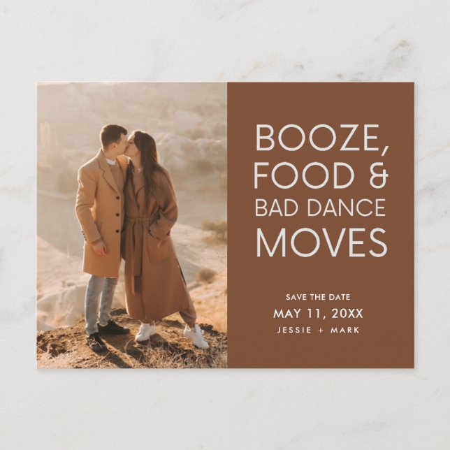 Carte Postale Faire-part Boho Photo Terracotta Mariage Enregistrer la date (Devant)