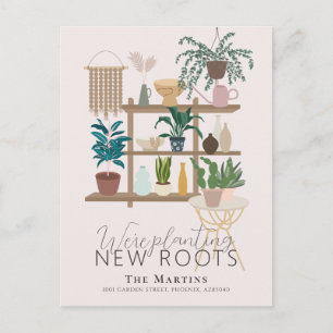 Carte Postale Faire-part Boho Planter de nouvelles racines Moving Faire-par