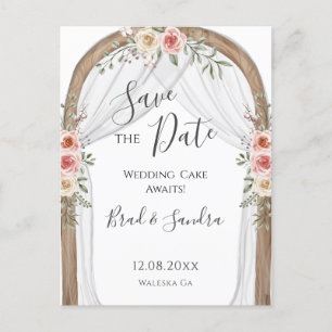 Carte Postale Faire-part Boho Save the Date - Élégante Arche Florale Bohème