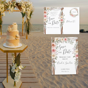 Carte Postale Faire-part Boho Save the Date - Élégante Florale Bohème