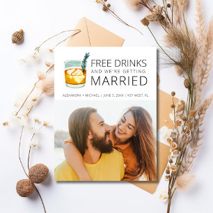 Carte Postale Faire-part Boissons gratuites Budget Mariage Enregistrer la d