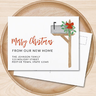 Carte Postale Faire-part Boîte aux lettres déménagement Joyeux Noël