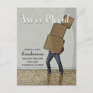 Carte Postale Faire-part Boîtes mobiles amusantes que nous avons déplacées