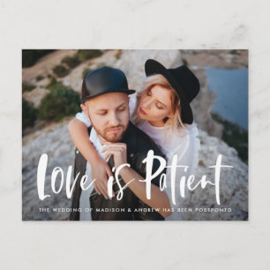 Carte Postale Faire-part Bold Brush Script L'amour est patient Report