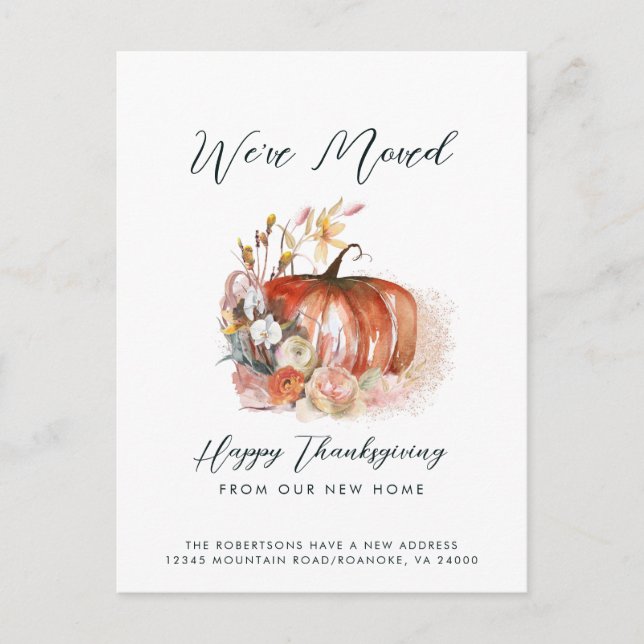 Carte Postale Faire-part Bon thanksgiving de notre nouvelle maison déménage (Devant)