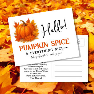 Carte Postale Faire-part Bonjour Citrouille Spice & Tout Nice Voisin