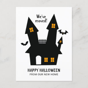 Carte Postale Faire-part Bonne Halloween de notre nouvelle maison déménager