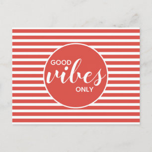 Carte Postale Faire-part Bonne Vibration Uniquement Citation Typographique