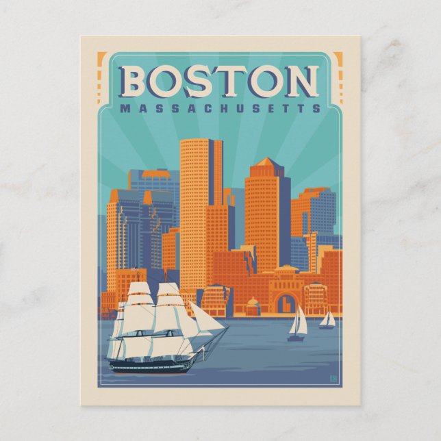 Carte Postale Faire-part Boston, Massachussetts | Save the date (Devant)
