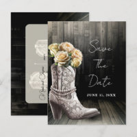 Bottes à lacets de cowgirl & Fleurs blanches Enreg